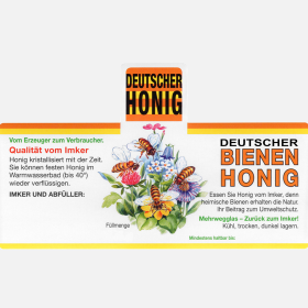 Honigglas Etikett "Deutscher Honig" Motiv...