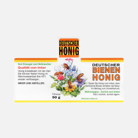Honigglas Etikett "Deutscher Honig" Motiv...