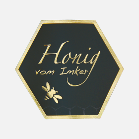 Honigglas Etikett Gold selbstklebend