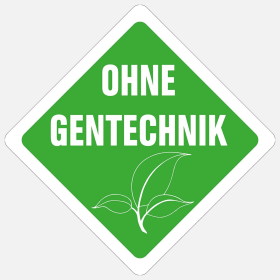 Schild "Ohne Gentechnik"
