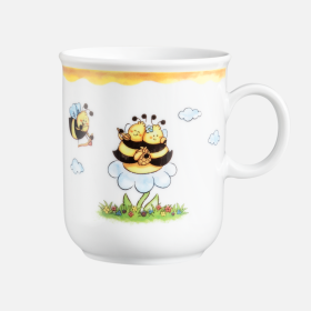 Porzellan Tasse mit Henkel "Fleißige Bienen"
